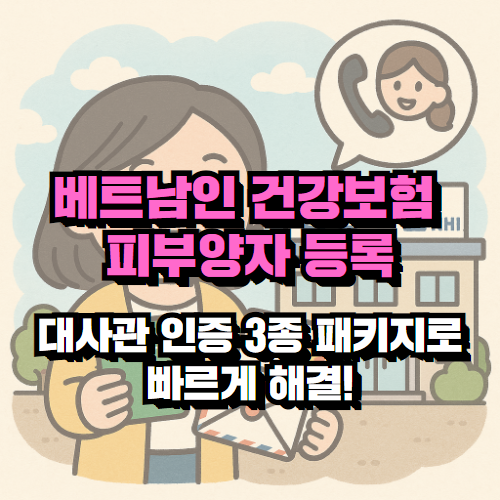 베트남인 건강보험 피부양자 등록 – 대사관 인증 3종 패키지로 빠르게 해결!