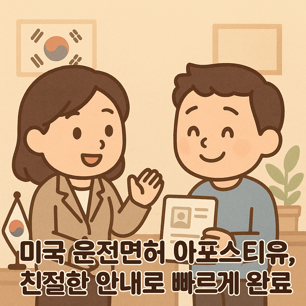 미국 운전면허 아포스티유, 친절한 안내로 빠르게 완료